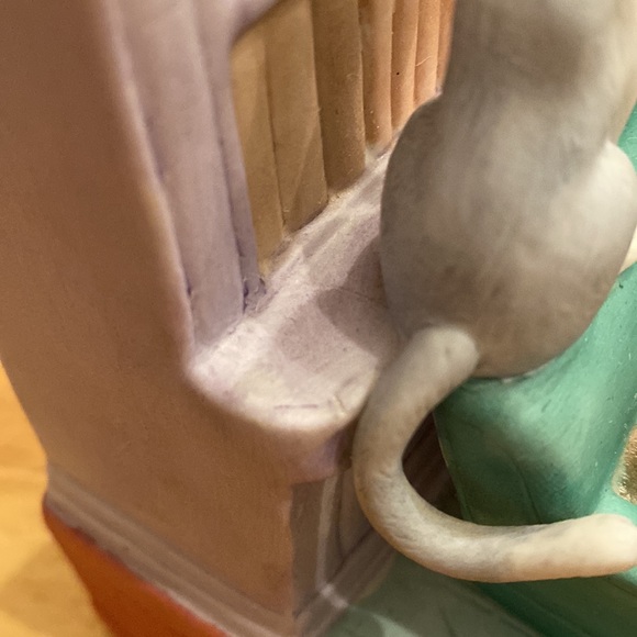 Seymour Mann Cat Music Box Porcelain Sculpture Song Memory 1987 WORKS Grannycore - Picture 6 of 11